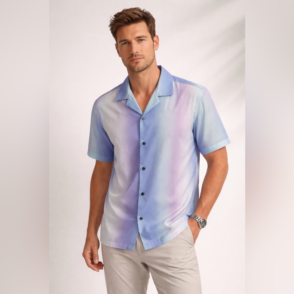 Inceron Gradient Yellow, Mint and Purple Men's Shirt🔥